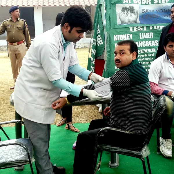 A DrLaBike healthcare professional caring for a patient in a community clinic